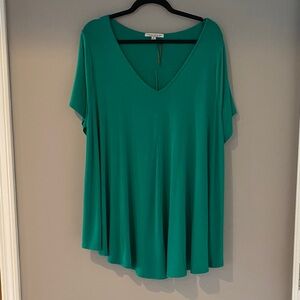 Relaxed V-Neck Women’s Top in Teal